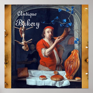 POSTER FOUR À PAIN ANTIQUE ,BOULANGERIE BOULANGERIE