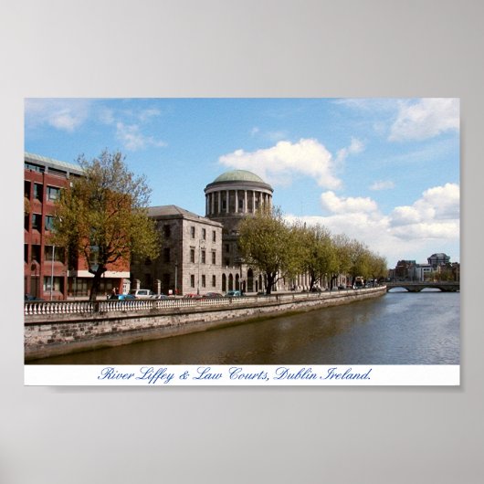Poster Four Courts & River Liffey, Dublin City Irlande (Devant)