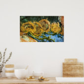 Poster Four Cut Sunflowers par Vincent van Gogh (Cuisine)