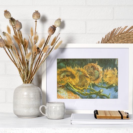 Poster Four Cut Sunflowers par Vincent van Gogh, Art