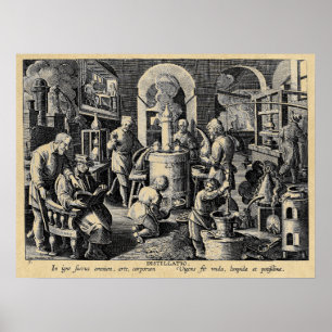 Poster Four de distillation dans un laboratoire