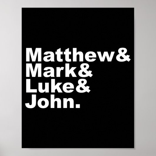 Poster Four Gospels Matthew Mark Luke John Bible  (Devant)