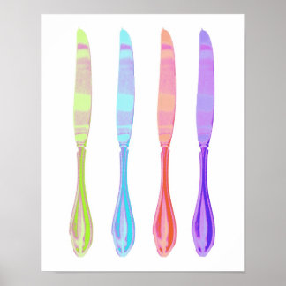 Poster Four Knives Kitchen Art