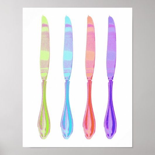 Poster Four Knives Kitchen Art (Devant)