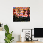Poster Four Trees, art d'Egon Schiele, (Bureau à domicile)