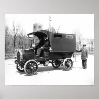 Fourgon de police, 1909. Photo ancienne
