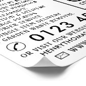 Poster Fourgonnette blanche, entreprise de déménagement P (Coin)