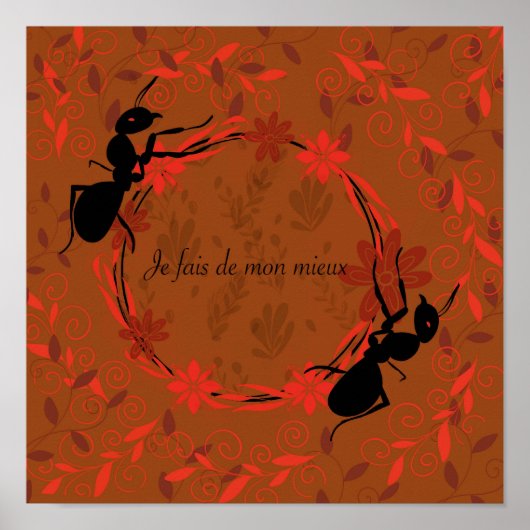 Poster fourmi, affirmation positive, expression inspirant (Devant)