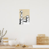 Poster Fourneau alchimique Athanor et fiole alambic (Cuisine)
