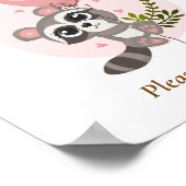 Poster Fournitures de fête de bébé ourson mignon minimali (Coin)