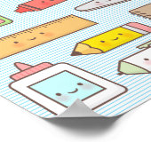 Poster Fournitures de rentrée pour enfants Kawaii décorat (Coin)