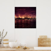 Poster Fourth of July Fireworks behind Manhattan (Cuisine)