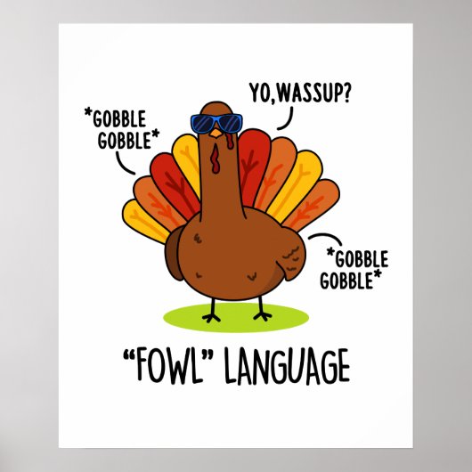 Poster Fowl Language Funny Turc Pun (Devant)