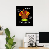 Poster Fowl Language Funny Turquie Pun Dark BG (Bureau à domicile)