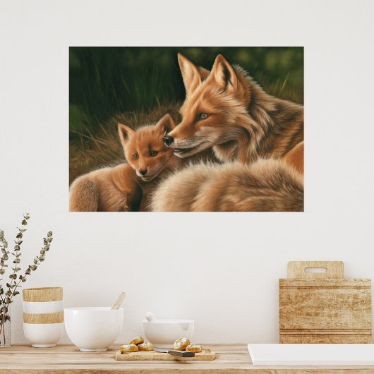 Poster Fox and Cub (Cuisine)