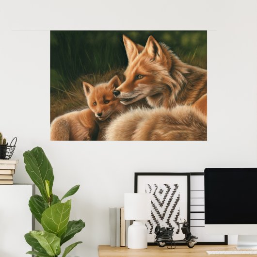 Poster Fox and Cub (Bureau à domicile)