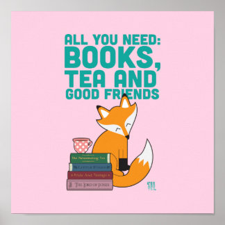 Poster Fox And Tea Books&Friends