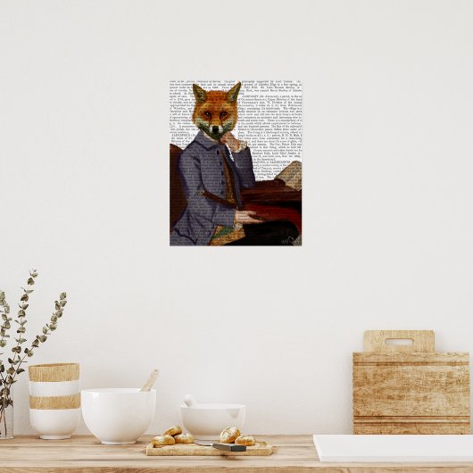 Poster Fox Avec Flûte (Cuisine)