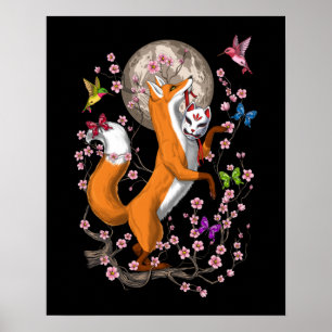 Poster Fox Cherry Blossom