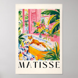 Poster Fox Dans La Baignoire Inspiré De Matisse Art, Pink