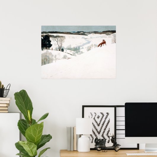 Poster Fox dans la neige par Newell Convers Wyeth (Bureau à domicile)