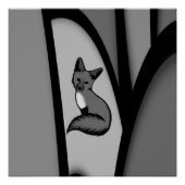 Poster Fox Design d'art moderne en argent (Devant)
