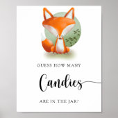 Poster Fox - devinez combien de bonbons (Devant)