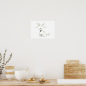 Poster fox doodwhite gray simple kidrawing (Cuisine)