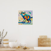 Poster Fox Expressive abstrait animal art design (Cuisine)