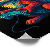 Poster Fox Gaming With Headphones Funny Video Games Gamer (Coin)