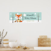 POSTER FOX HIVER EN BANNIÈRE BABY SHOWER DIAPER (Cuisine)
