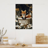 Poster Fox In Bathtub Poster, Funny Animal Poster, Fox (Cuisine)