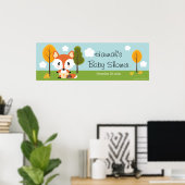 POSTER FOX IN DIAPERS BANNER BABY SHOWER (Bureau à domicile)