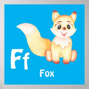 Poster Fox personnaliser ABC : Lettre F - Ajouter votre n