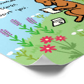 Poster Fox Red Labrador et la lettre Quelqu'un s'occupe (Coin)