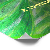 Poster Fox Spotlight Feuille verte Motif Pays (Coin)