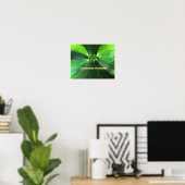 Poster Fox Spotlight Feuille verte Motif Pays (Bureau à domicile)