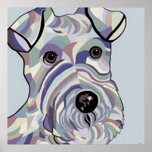 Poster Fox Terrier de cheveux de fil dans des couleurs de
