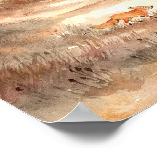 Poster Fox Traversant le terrain (Coin)