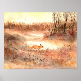 Poster Fox Traversant le terrain