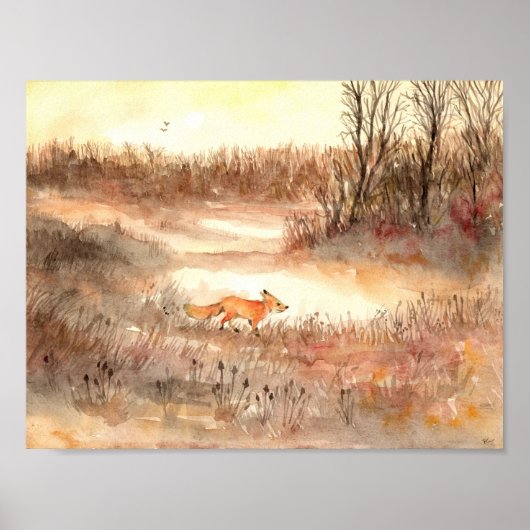 Poster Fox Traversant le terrain (Devant)