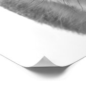 Poster Fox Woodland Modern Portrait noir blanc (Coin)