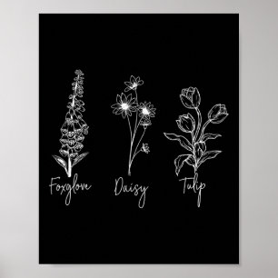 Poster Foxglove Daisy Tulip Subtil Anti Trump Liberal Fem