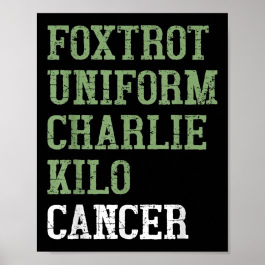 Poster Foxtrot Uniform Charlie Kilo - Pour Cancer Du Poum (Devant)