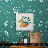Poster Foxy Cute avec Fleurs