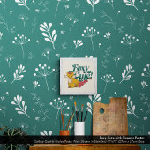 Poster Foxy Cute avec Fleurs