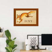 Poster "Foxy" - Dessin japonais Vintage d'un renard (Bureau à domicile)