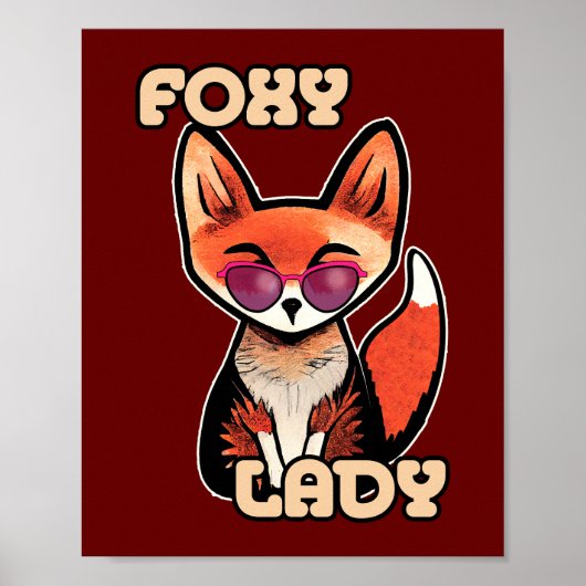 Poster Foxy Lady | Cute Fox (Devant)