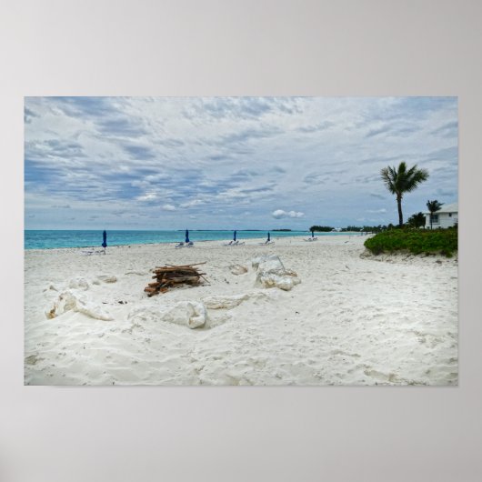 Poster Foyer de feu de la plage des Bahamas (Devant)