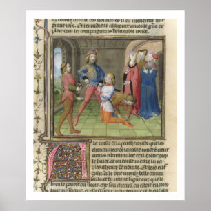 Poster Fr.120 f.522v Le Knighting of Lancelot de "The